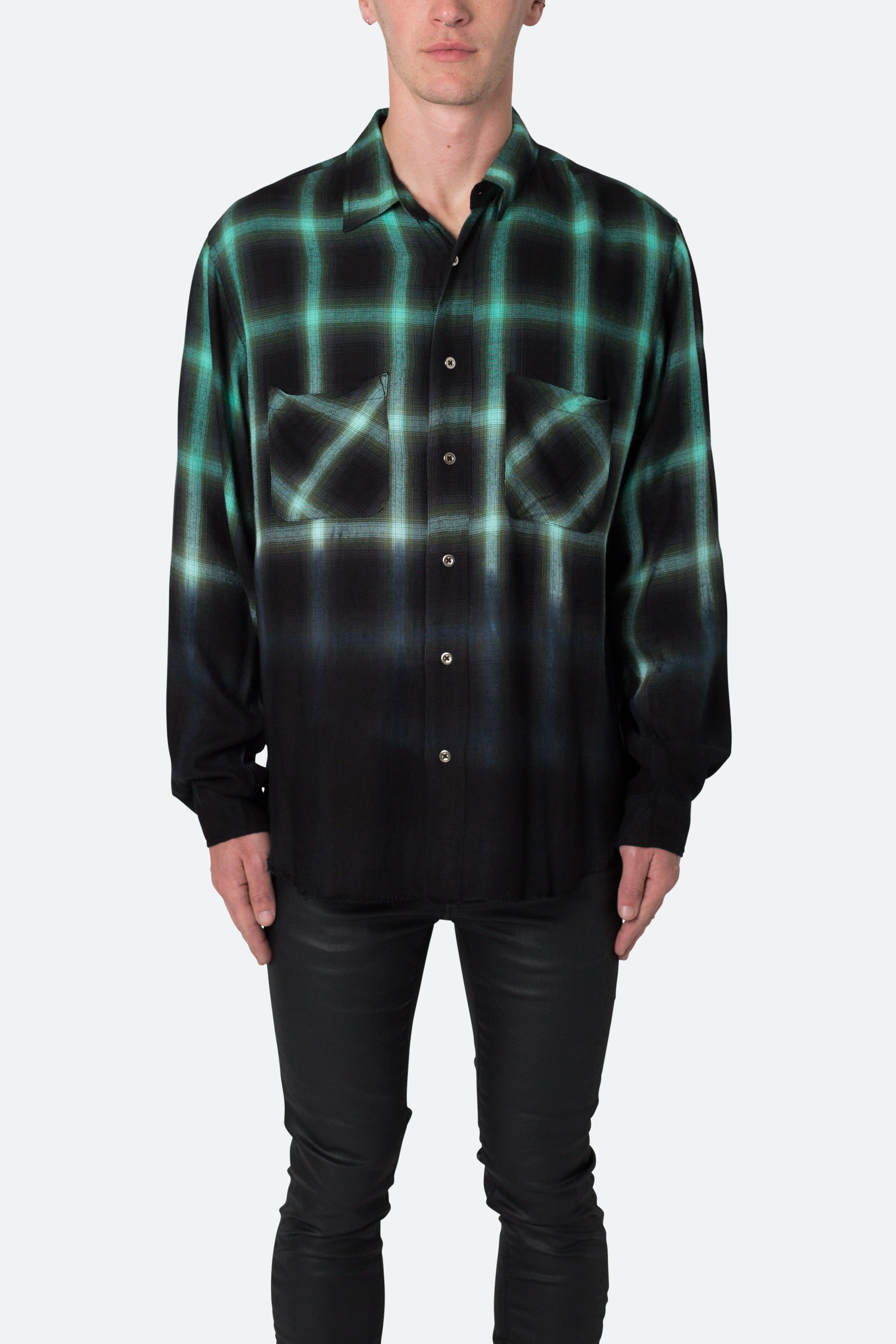 Ombre Flannel Shirt - Black/Green product image