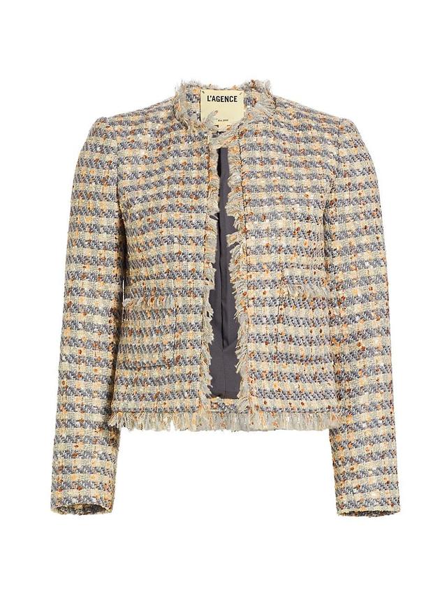 Womens Angelina Fringed Tweed Jacket Product Image