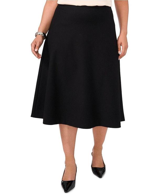 Vince Camuto Plus Size Ponte Bias Cut A-Line Midi Skirt Product Image