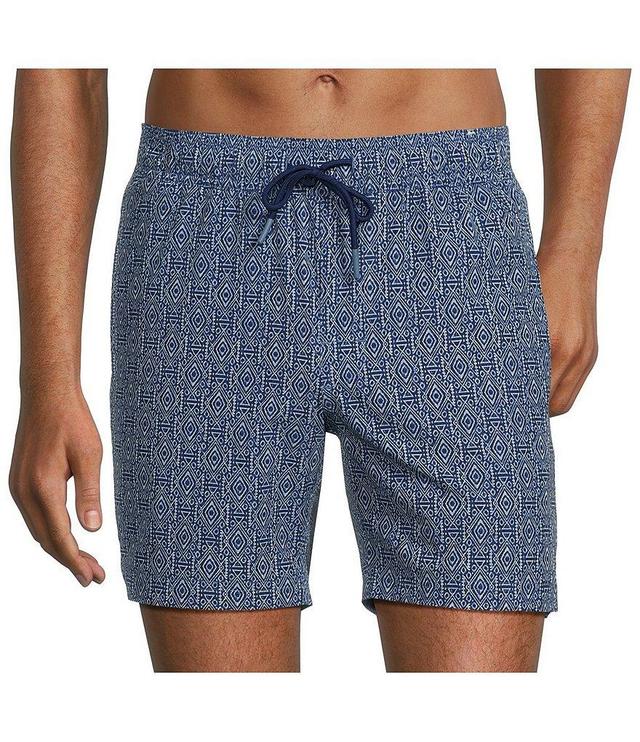 Rowm Diamond Print 6#double; Inseam Swim Trunks Product Image