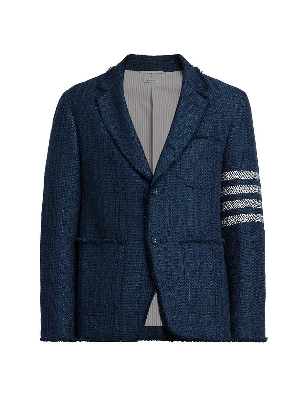 Mens 4-Bar Striped Frayed Edge Tweed Jacket Product Image