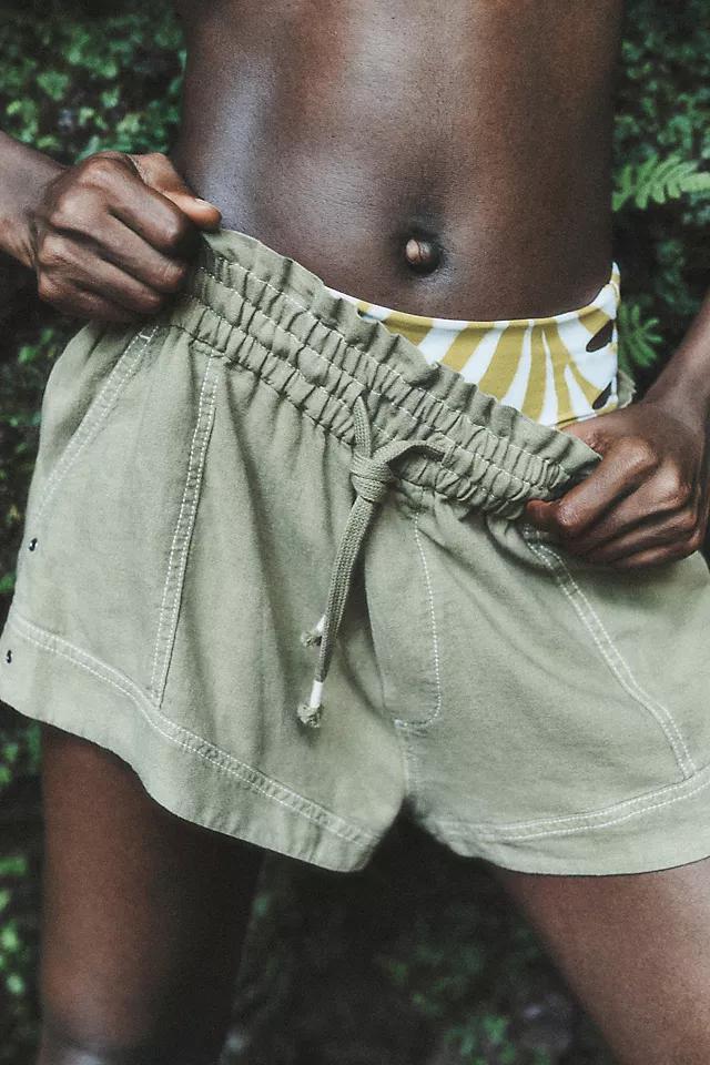 By Anthropologie Linen Pitched Tie-Waist Shorts Product Image