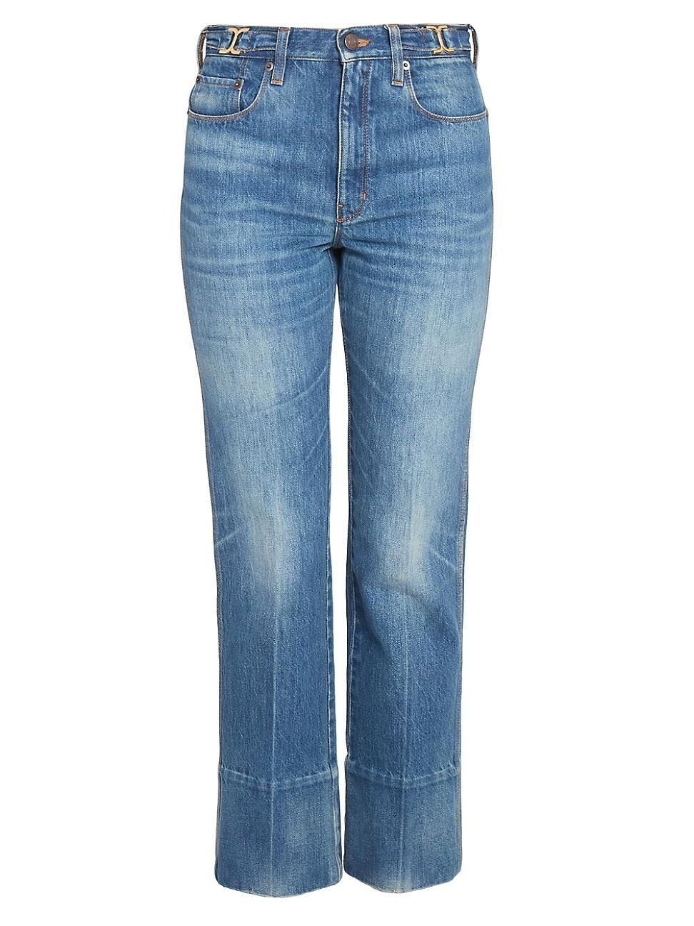 Womens High-Rise Slim Crop Jeans Product Image