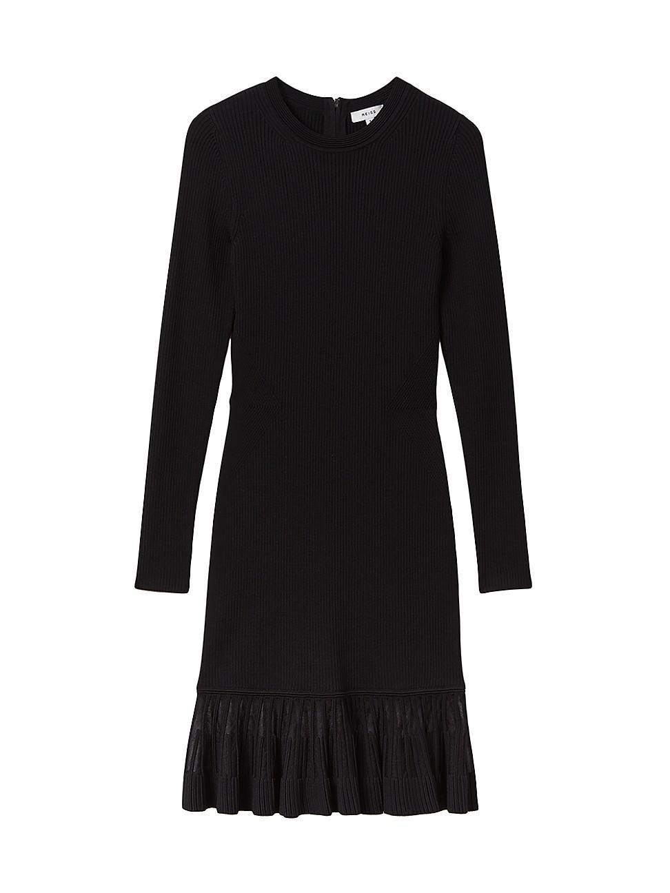 Reiss Teagan Knitted Sheer Hem Dress Product Image