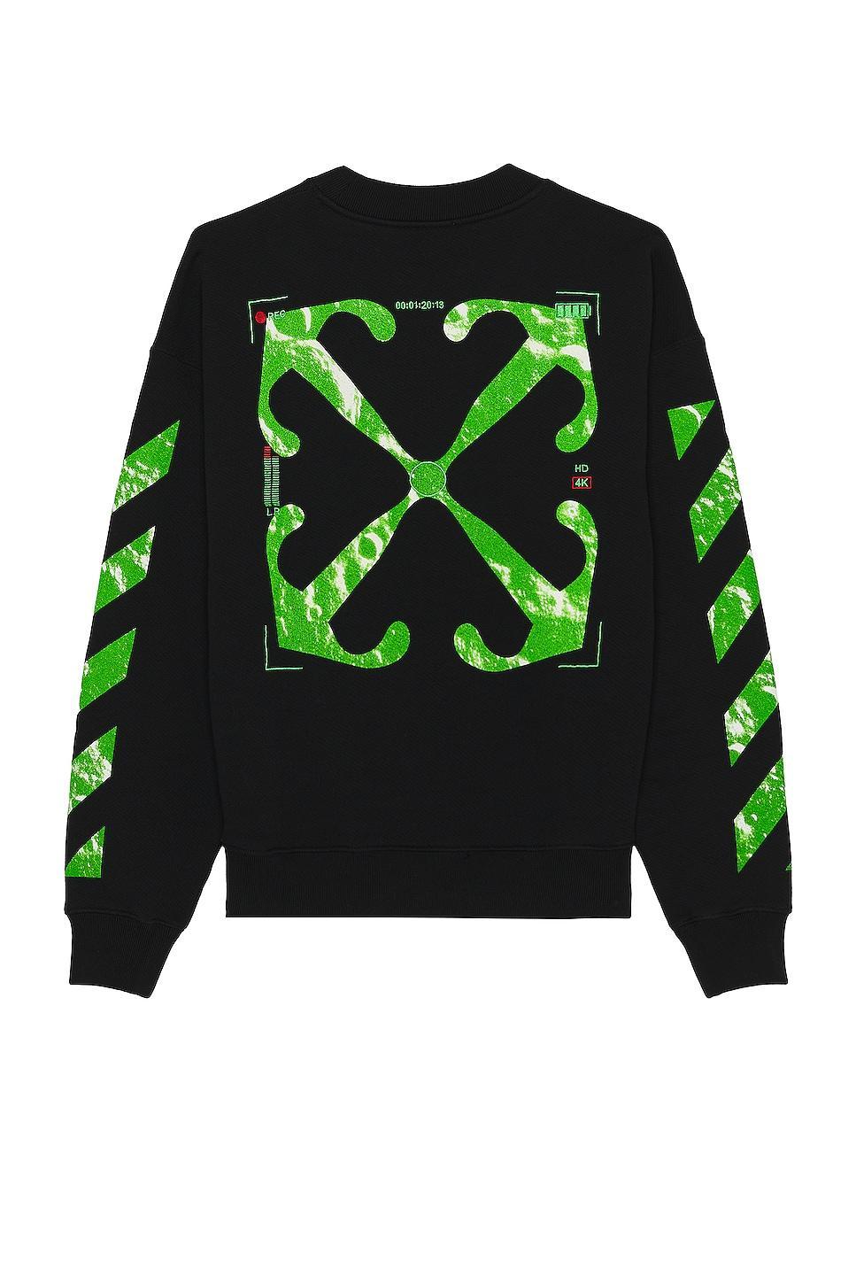 OFF-WHITE Moon Cam Arrow Skate Crewneck in Black. Size S, XL/1X. Product Image