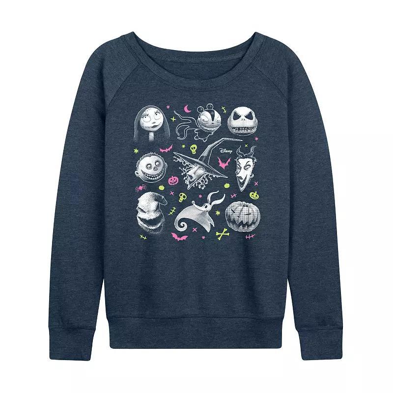 Disneys Nightmare Before Christmas Womens Grid Pullover Grey Indigo Product Image