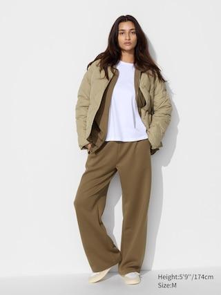 Womens Dry Wide Sweatpants Tall with Quick-Drying Olive XL UNIQLO US Product Image