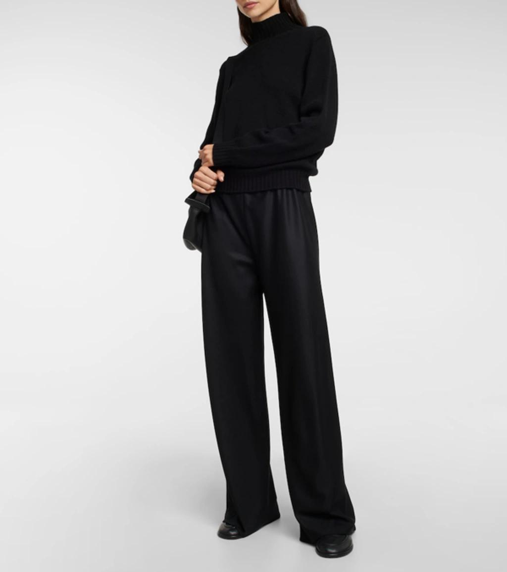 Gala Wide-leg Wool Pants In Black Product Image