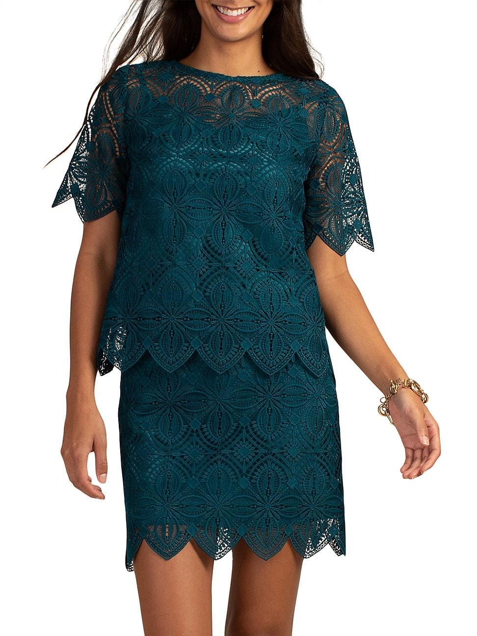 Womens Khalida Short-Sleeve Lace Top Product Image