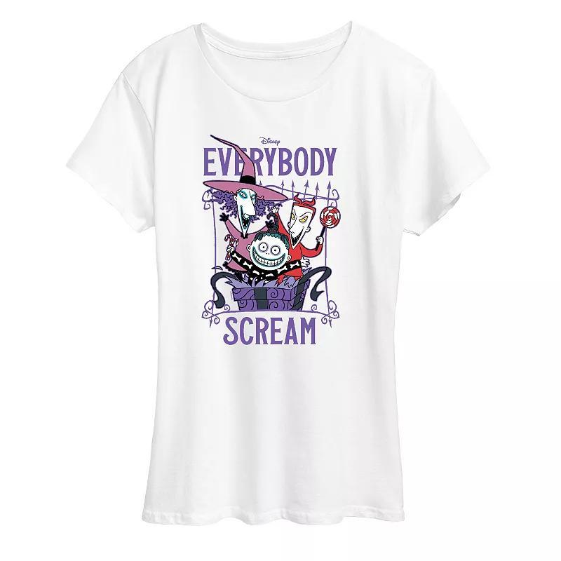 Disneys Nightmare Before Christmas Womens Everybody Scream Graphic Tee, Girls Product Image