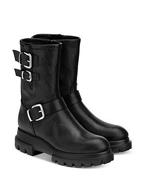 AGL The Chunky Biker Lug Sole Leather Boot Product Image