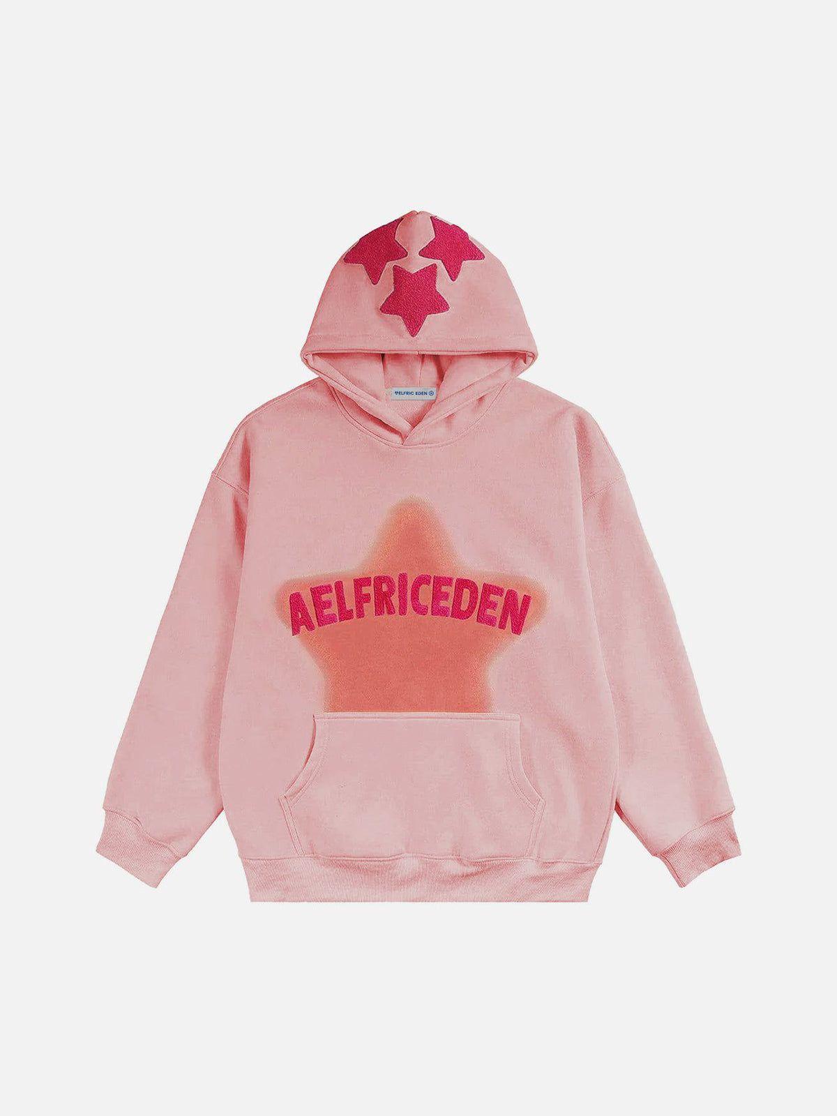 Aelfric Eden Vintage Embroidery Star Hoodie Product Image