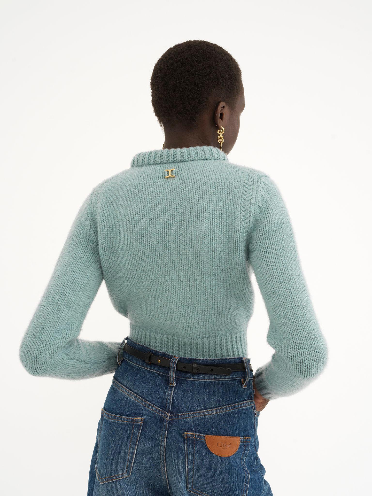 Cropped sweater in cashmere blend Product Image