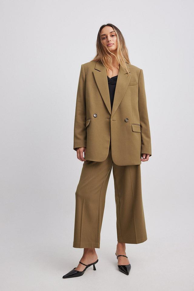 Cropped Straight Suit Pants Product Image