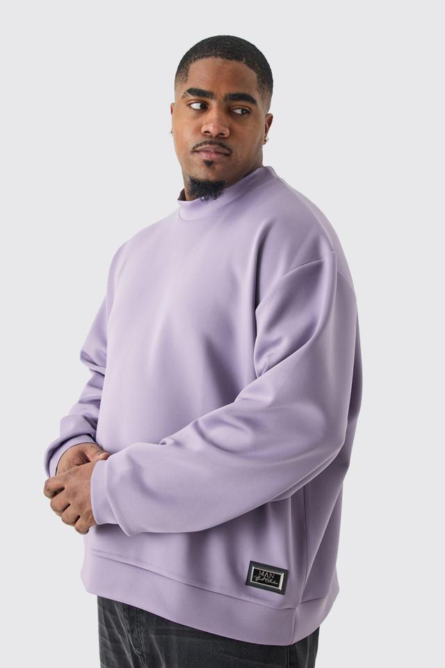 Plus Oversized Boxy Scuba Sweatshirt | boohooMAN USA Product Image