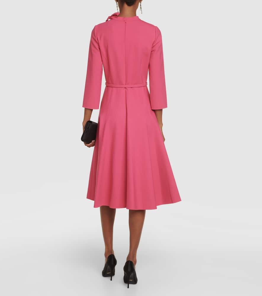 OSCAR DE LA RENTA Split-sleeve Wool-blend Minidress In Pink Product Image