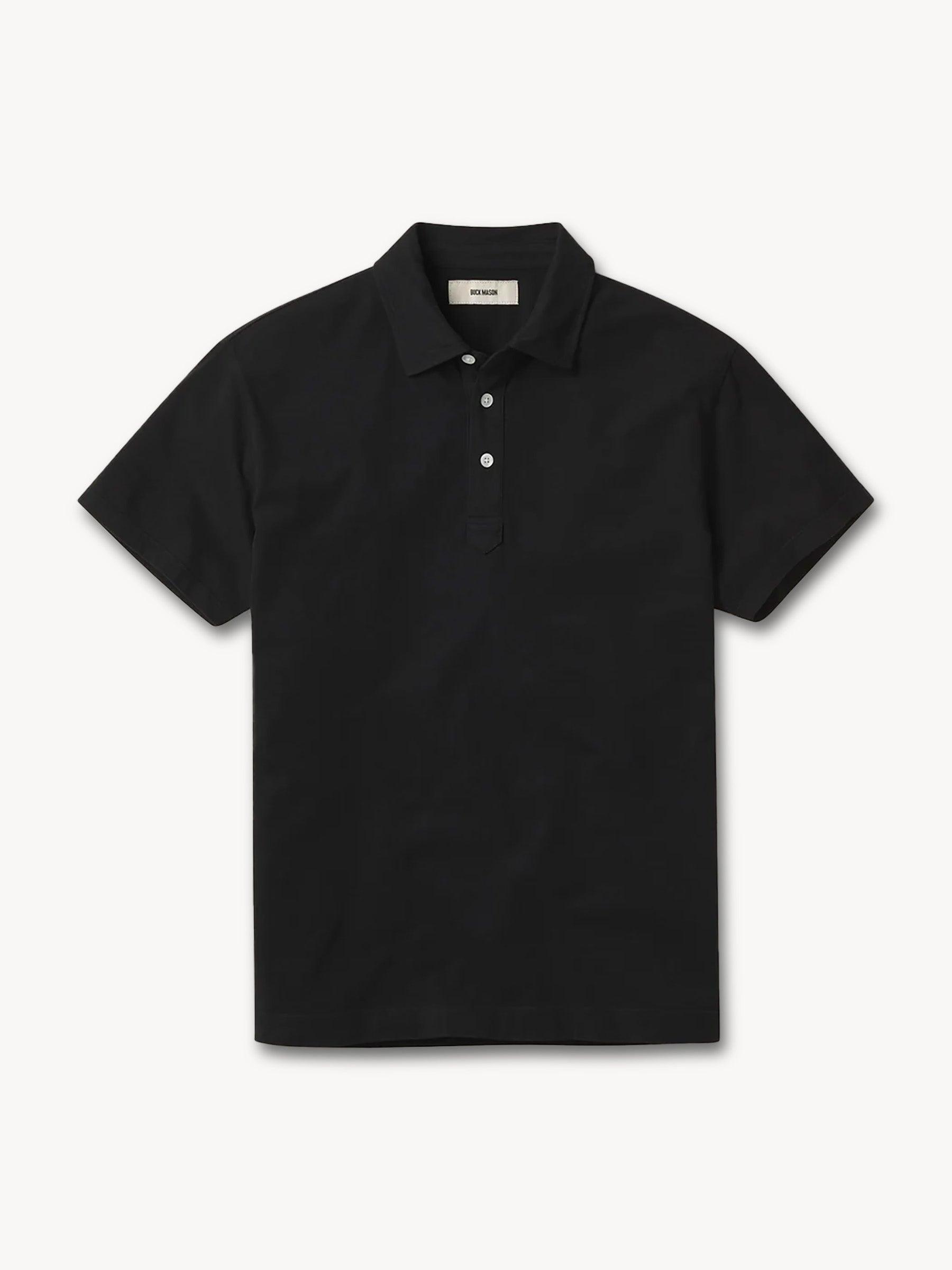 Black Sueded Cotton Polo Product Image