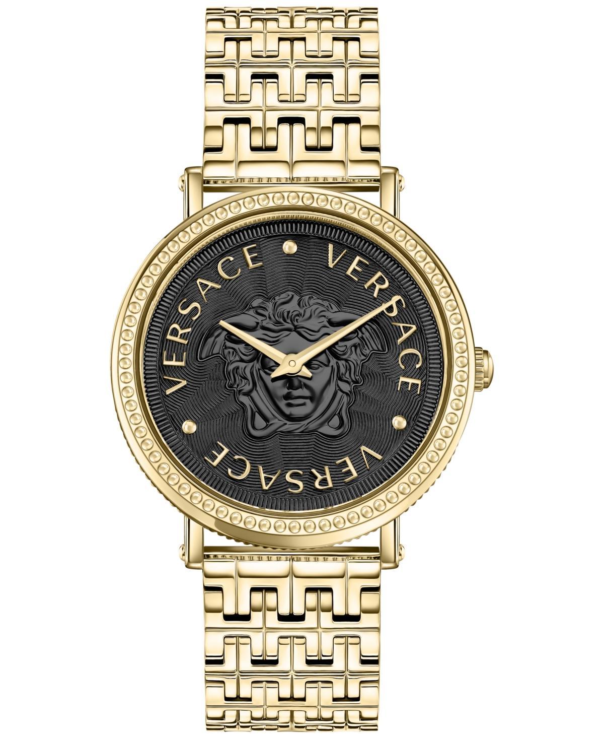 Versace Womens V-Dollar Quartz Analog Gold Stainless Steel Bracelet Watch - IP Yellow Gold Product Image