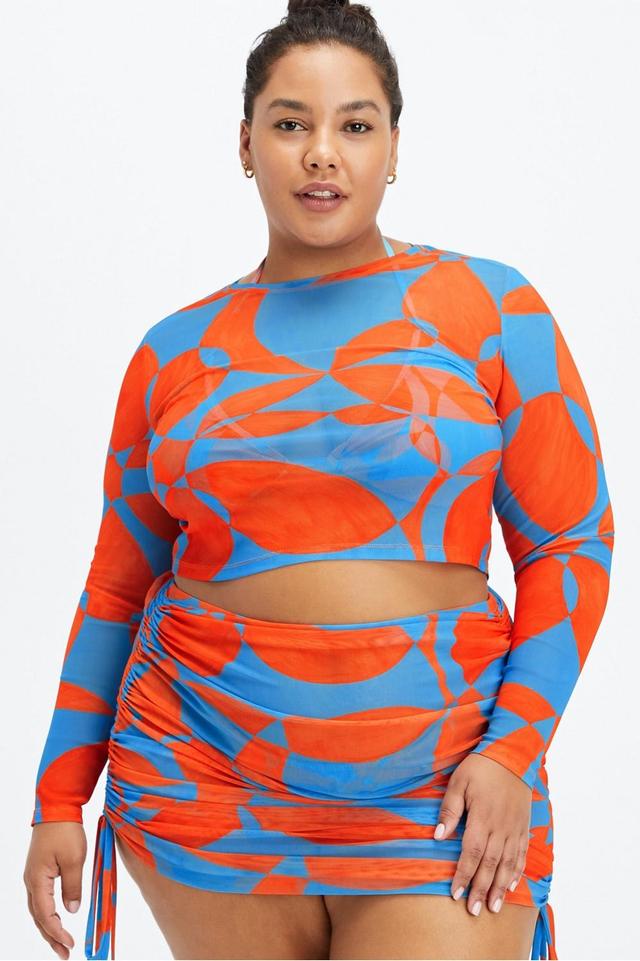 Fabletics Marie Mesh Top Womens Floral Geo plus Size 3X Product Image