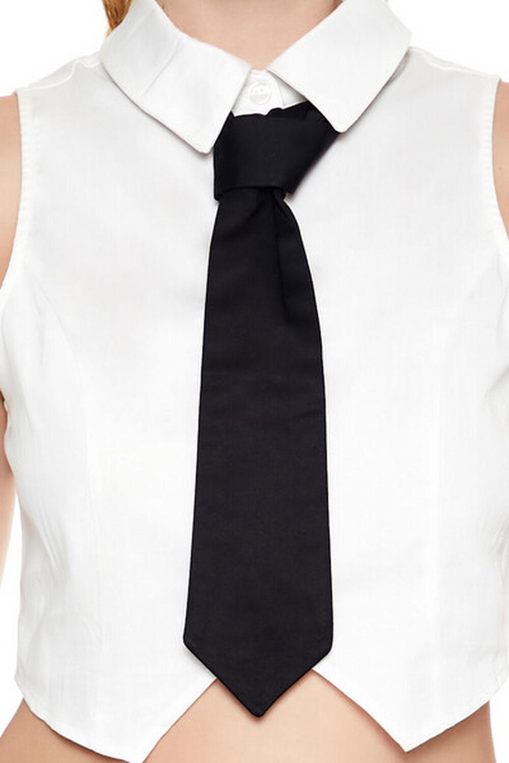 Sleeveless Cropped Neck Tie Shirt | Forever 21 Product Image