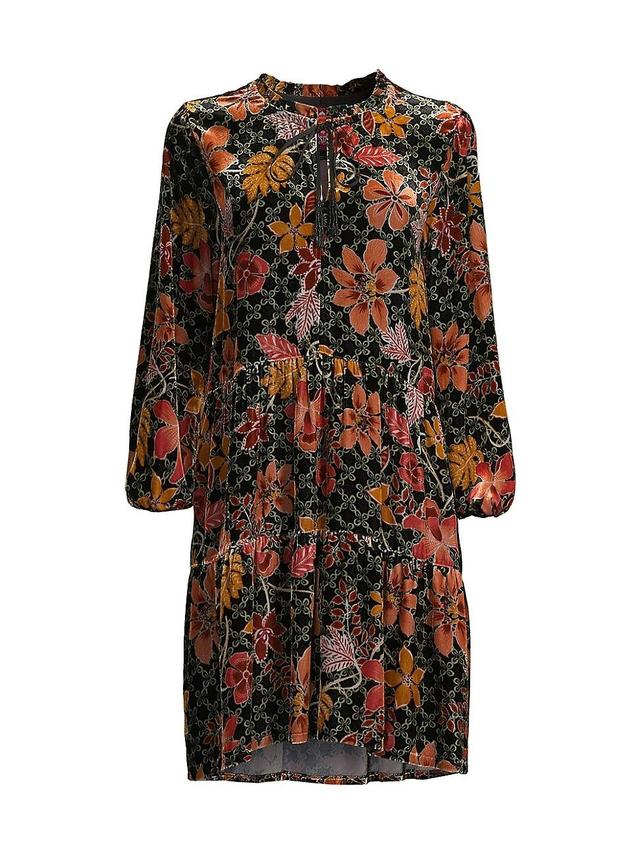 Womens Plus Jasmoon Flore Velvet Field Tiered Dress Product Image