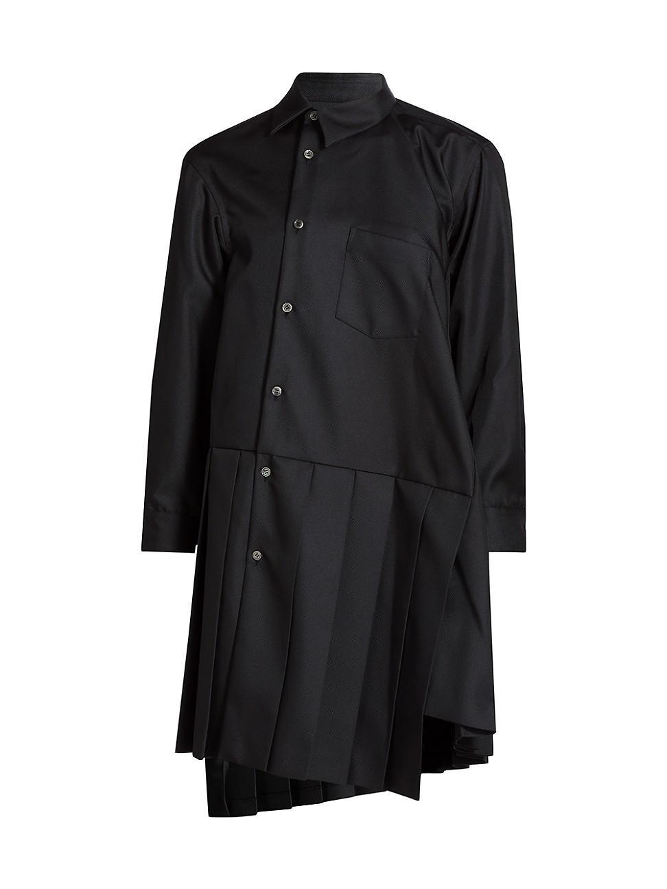 Womens Asymmetric Pleated Shirtdress Product Image