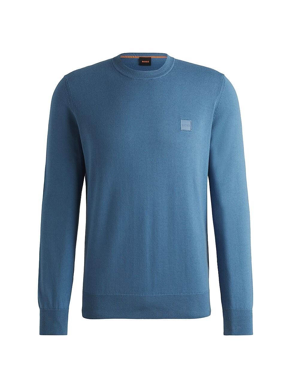 Mens Crewneck Sweater in Cotton and Cashmere with Logo Product Image