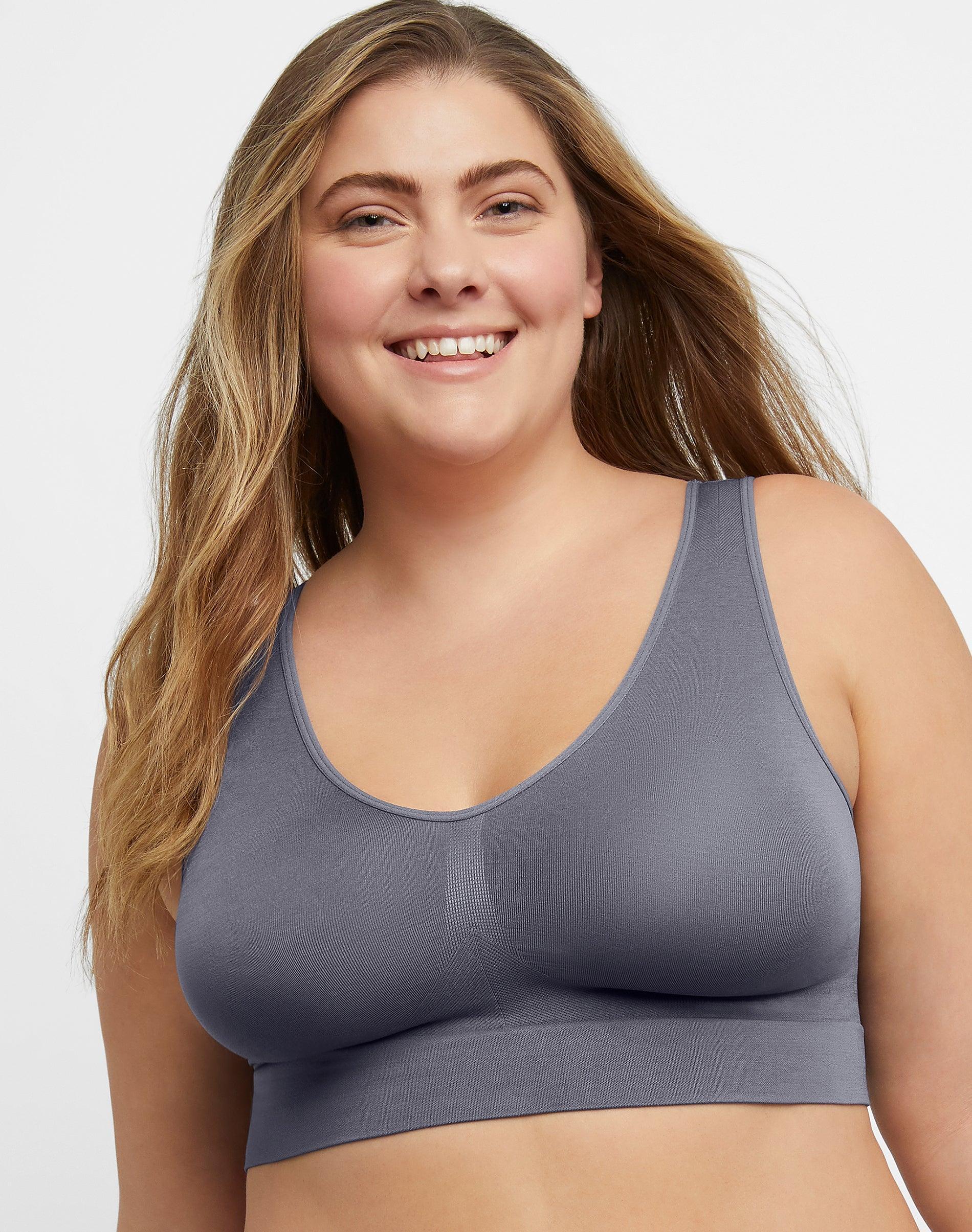 Hanes Just My Size Womens Pure Comfort Seamless Bralette (Plus ) White 5X Product Image