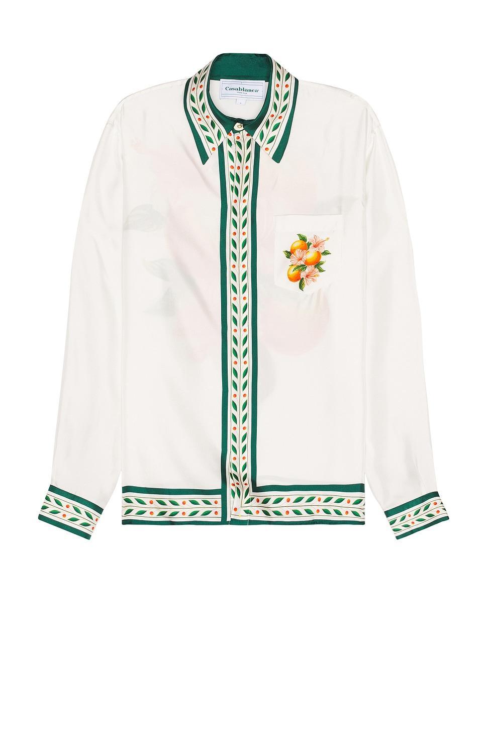 Casablanca Classic Collar Long Sleeve Shirt in White Product Image