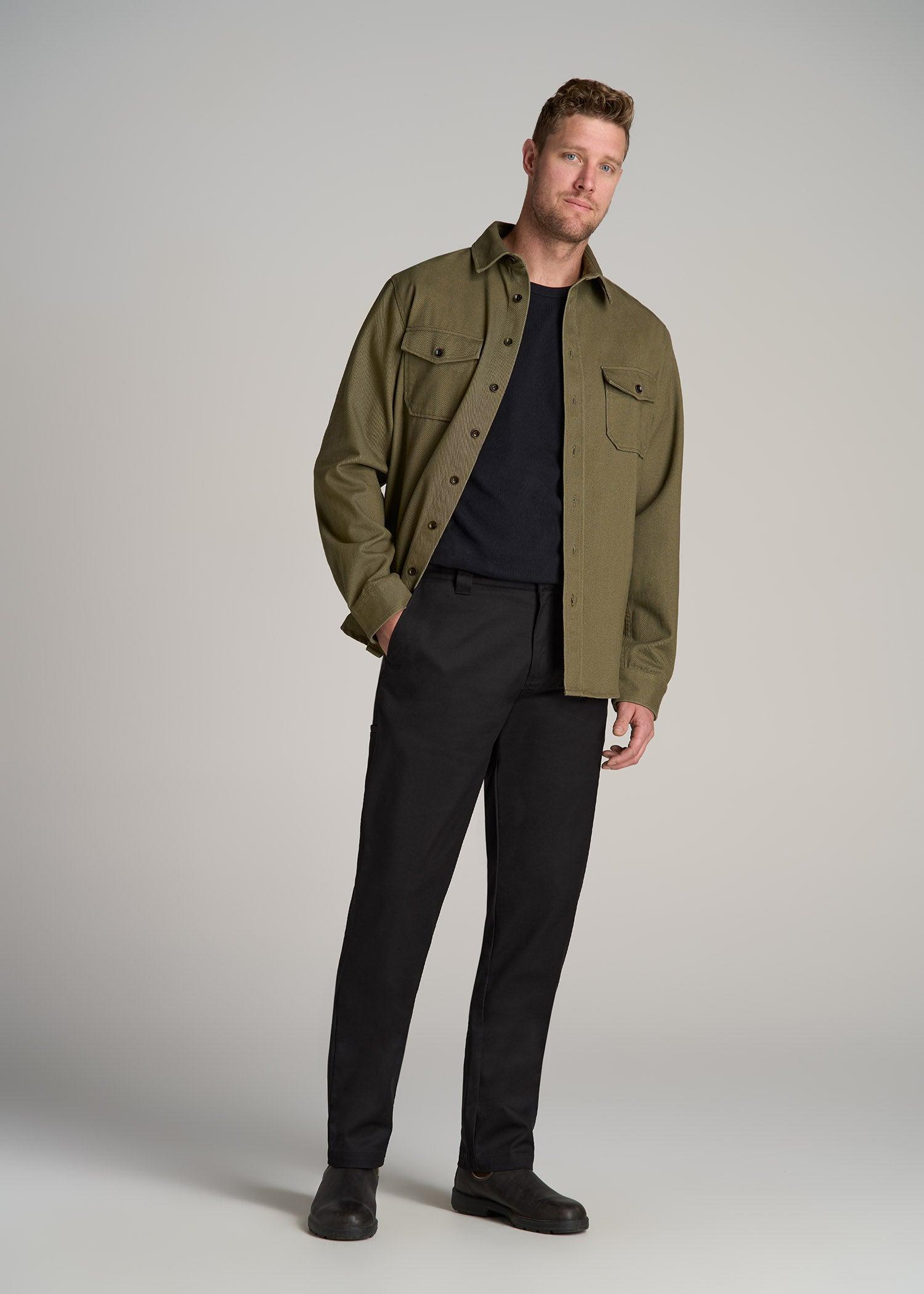 LJ&S Stretch Twill STRAIGHT-LEG Work Pants for Tall Men in Black Product Image