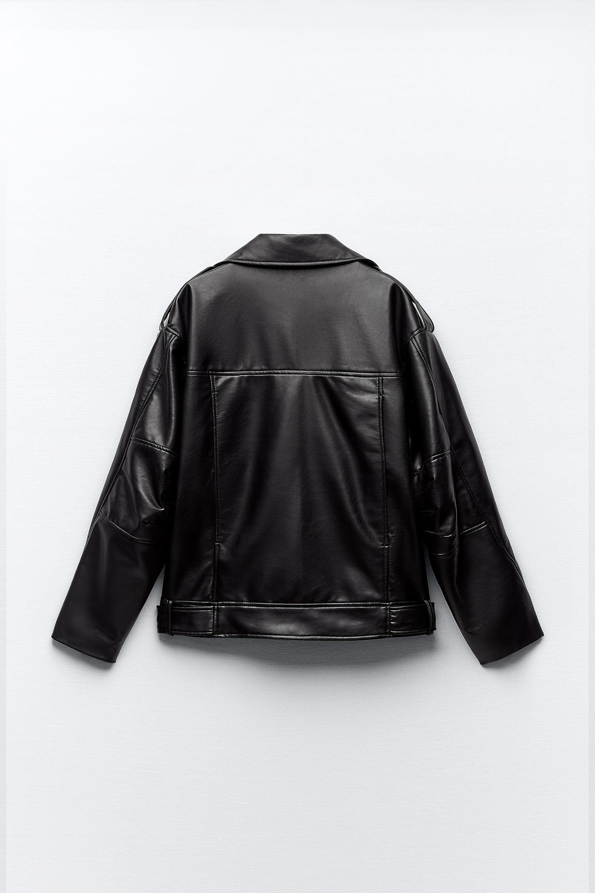 OVERSIZED FAUX LEATHER BIKER JACKET Product Image