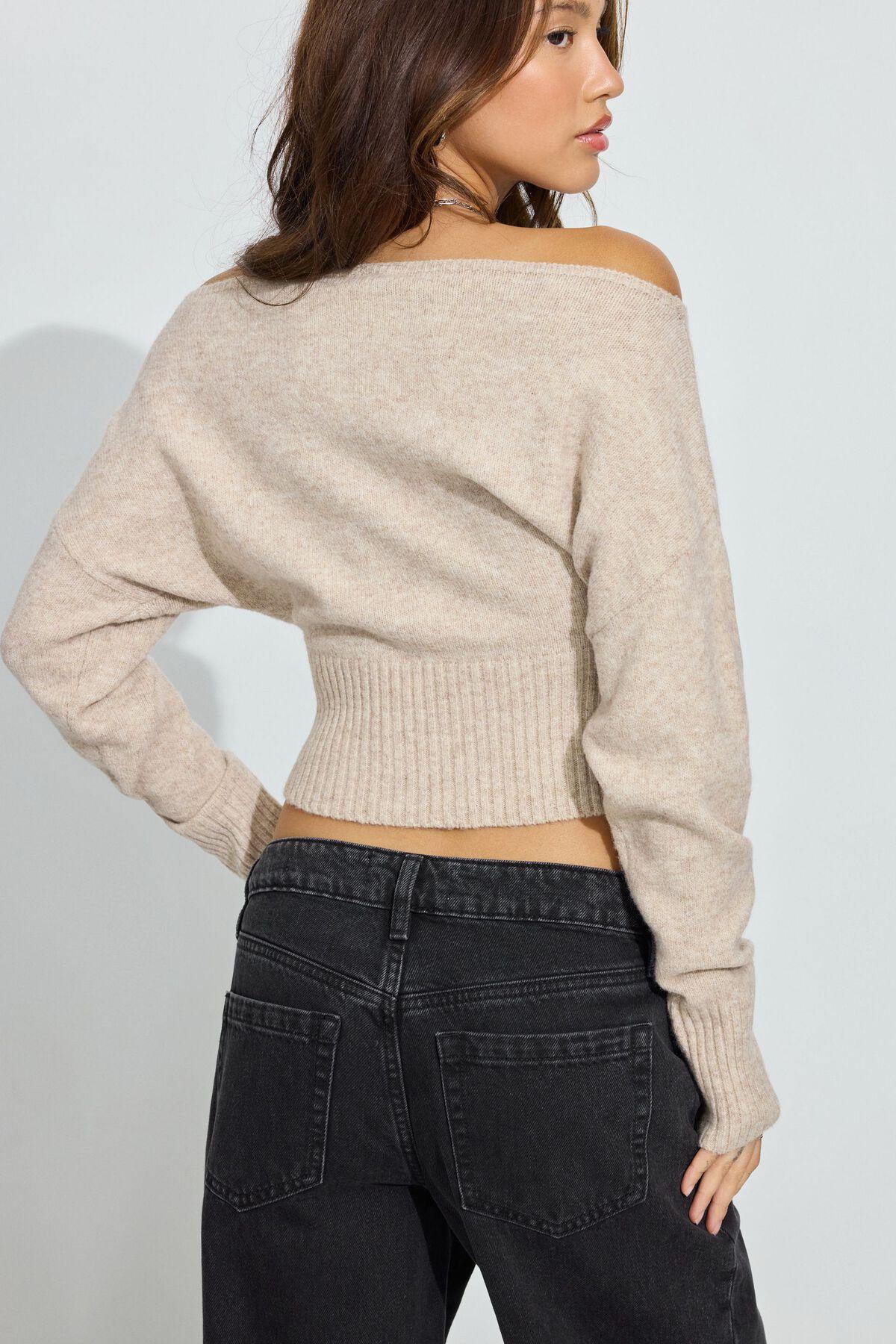 Spongy Off Shoulder Sweater Product Image