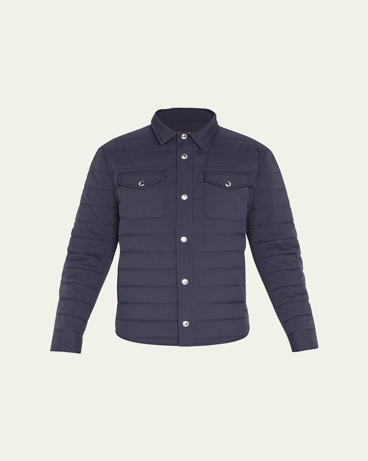 Mens Quilted Nylon Shirt Jacket Product Image