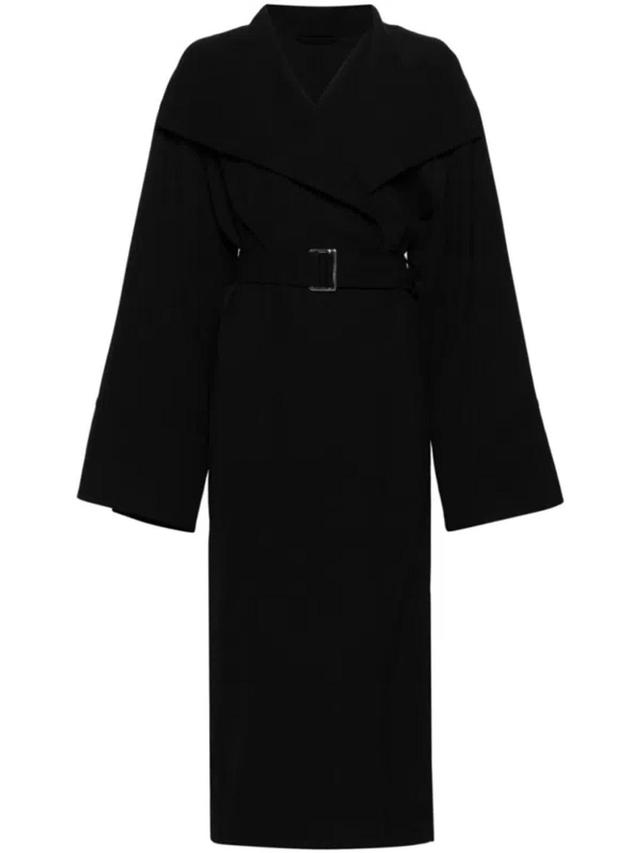 TOTÊME Black Removable Belt Trench Coat In Multicolor Product Image