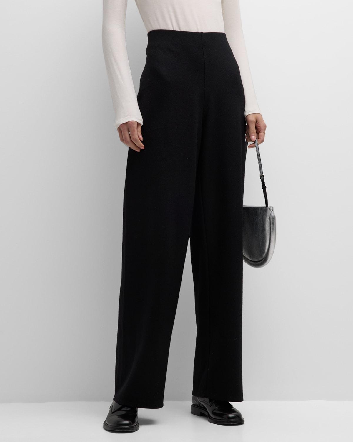 Petite High-Rise Tapered Wool Jersey Pants Product Image