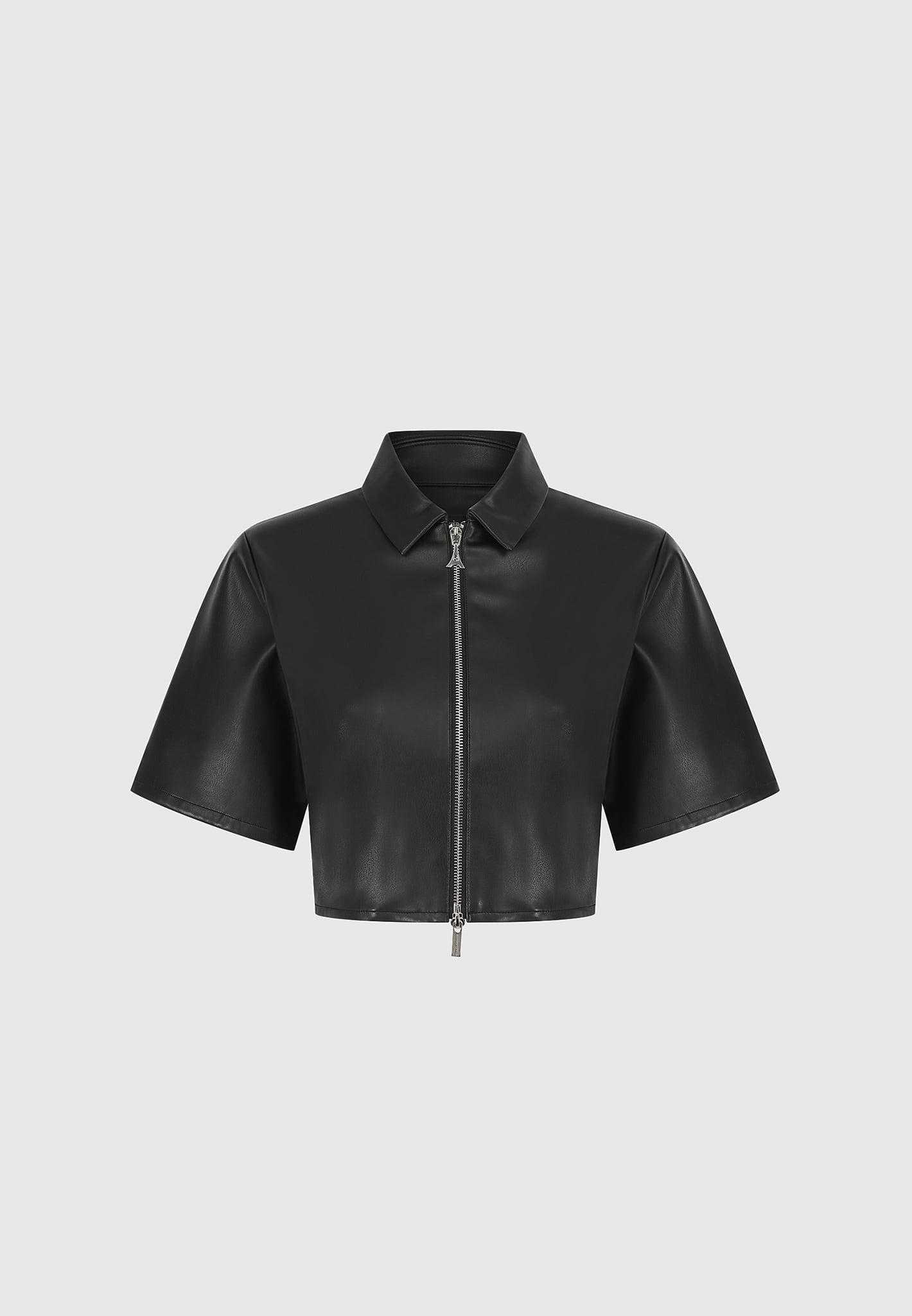 Leather Shirt - Black Female Product Image