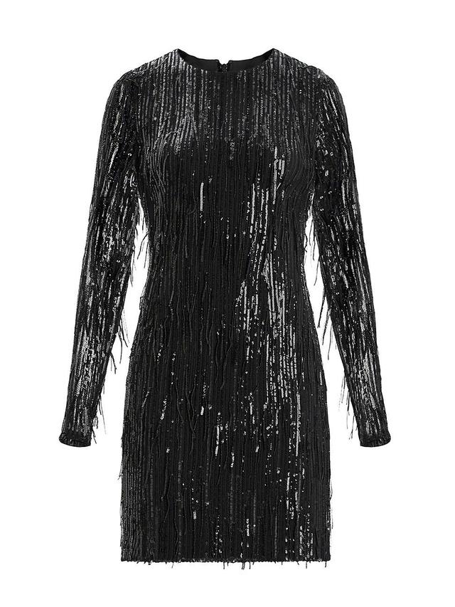 Womens Sequined Fringe Minidress Product Image