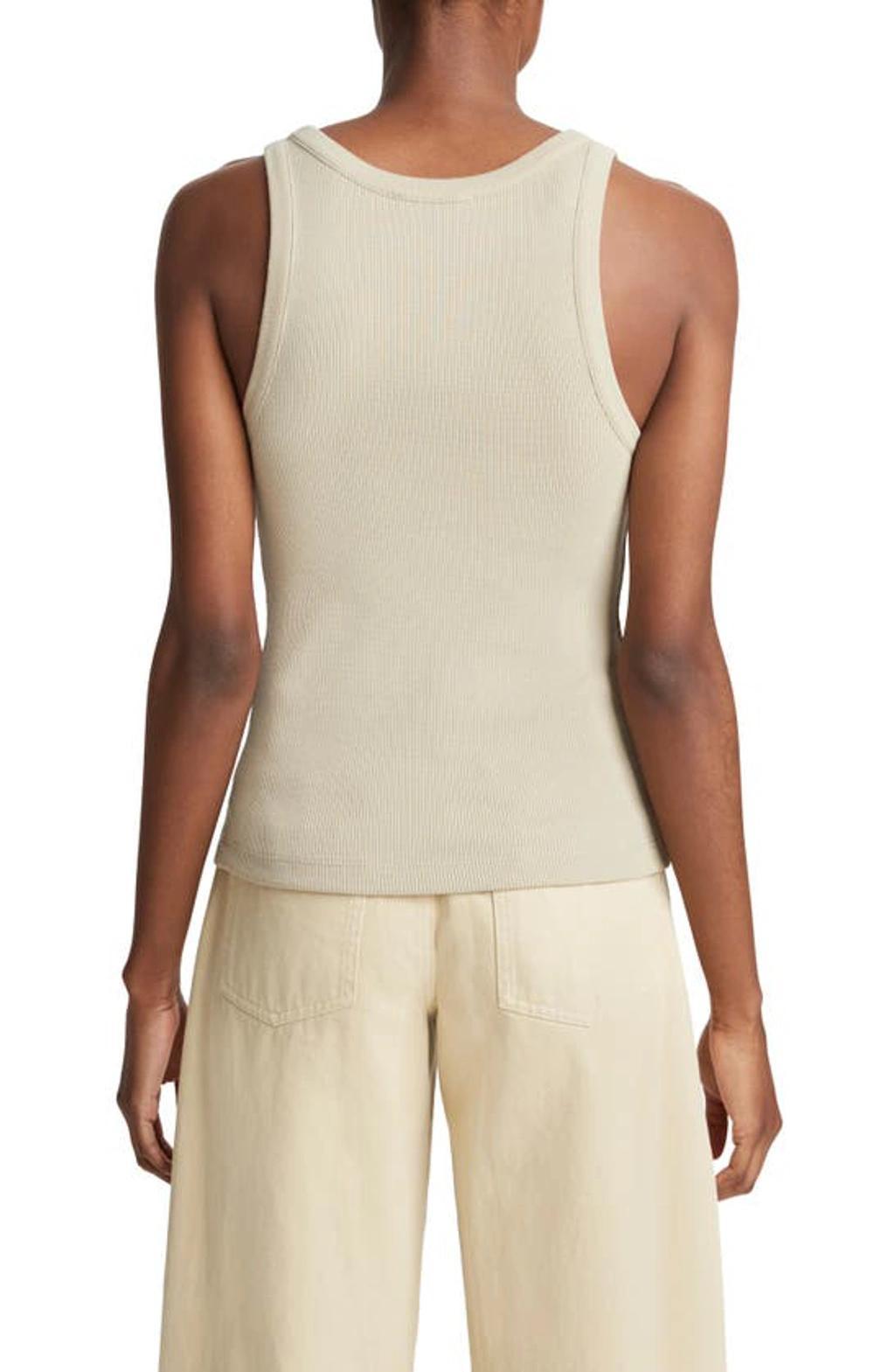 VINCE Ribbed Scoop Neck Tank In Sepia Product Image