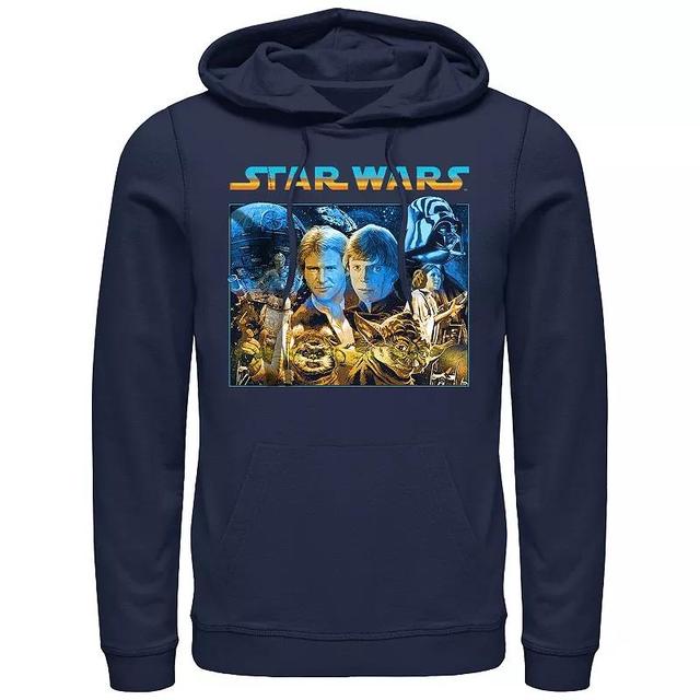 Mens Star Wars Characters Poster Graphic Hoodie Blue Product Image