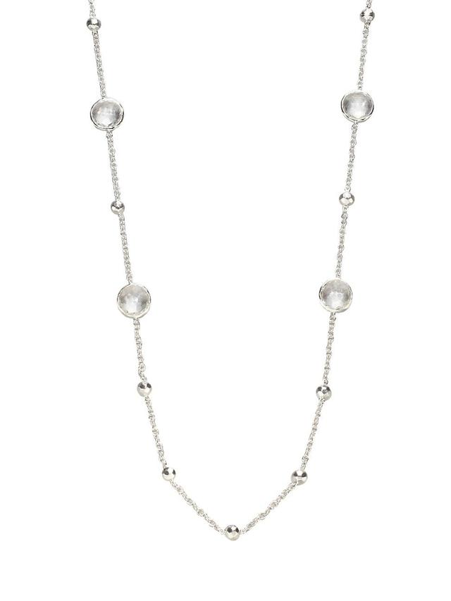 Womens Lollipop Sterling Silver & Clear Quartz Ball and Stone Multi-Station Necklace Product Image