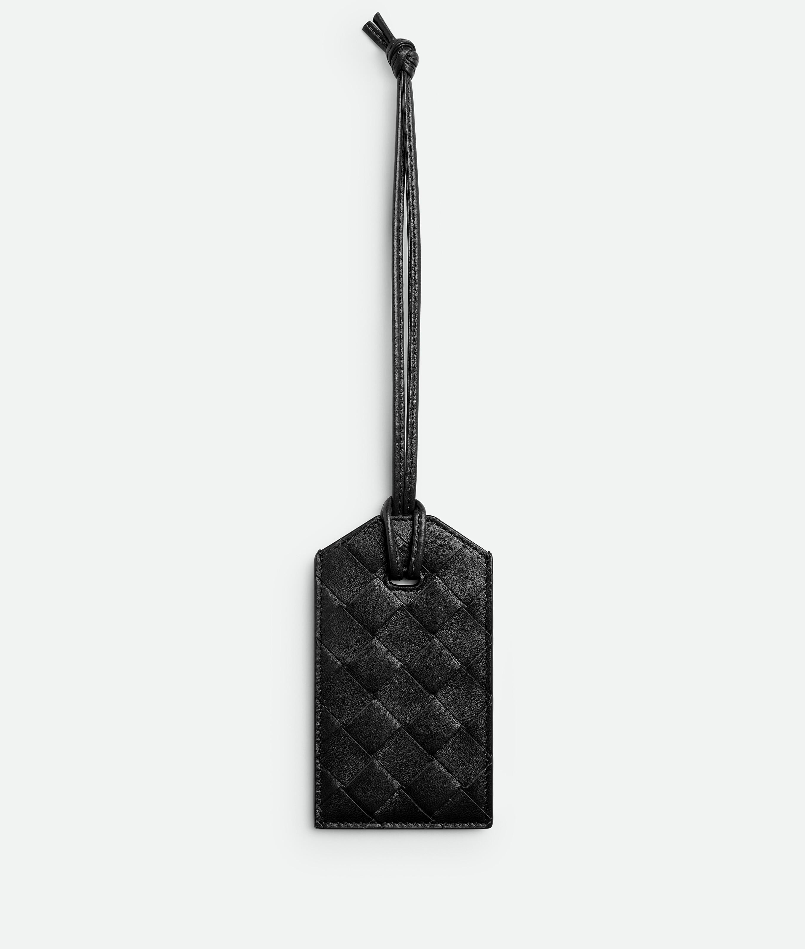 Women's Intrecciato  Tag Holder in Black Product Image