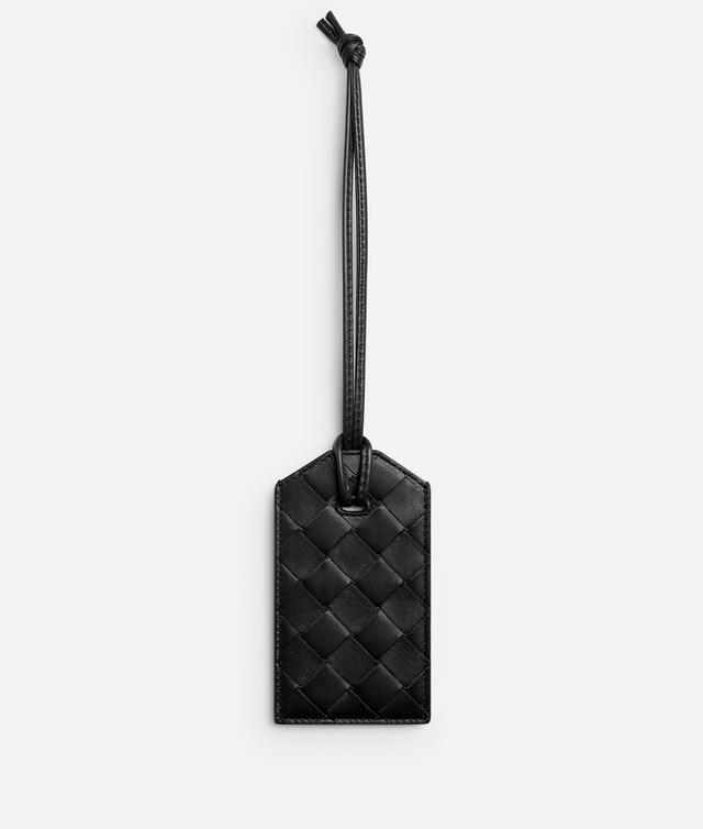 Women's Intrecciato  Tag Holder in Black Product Image