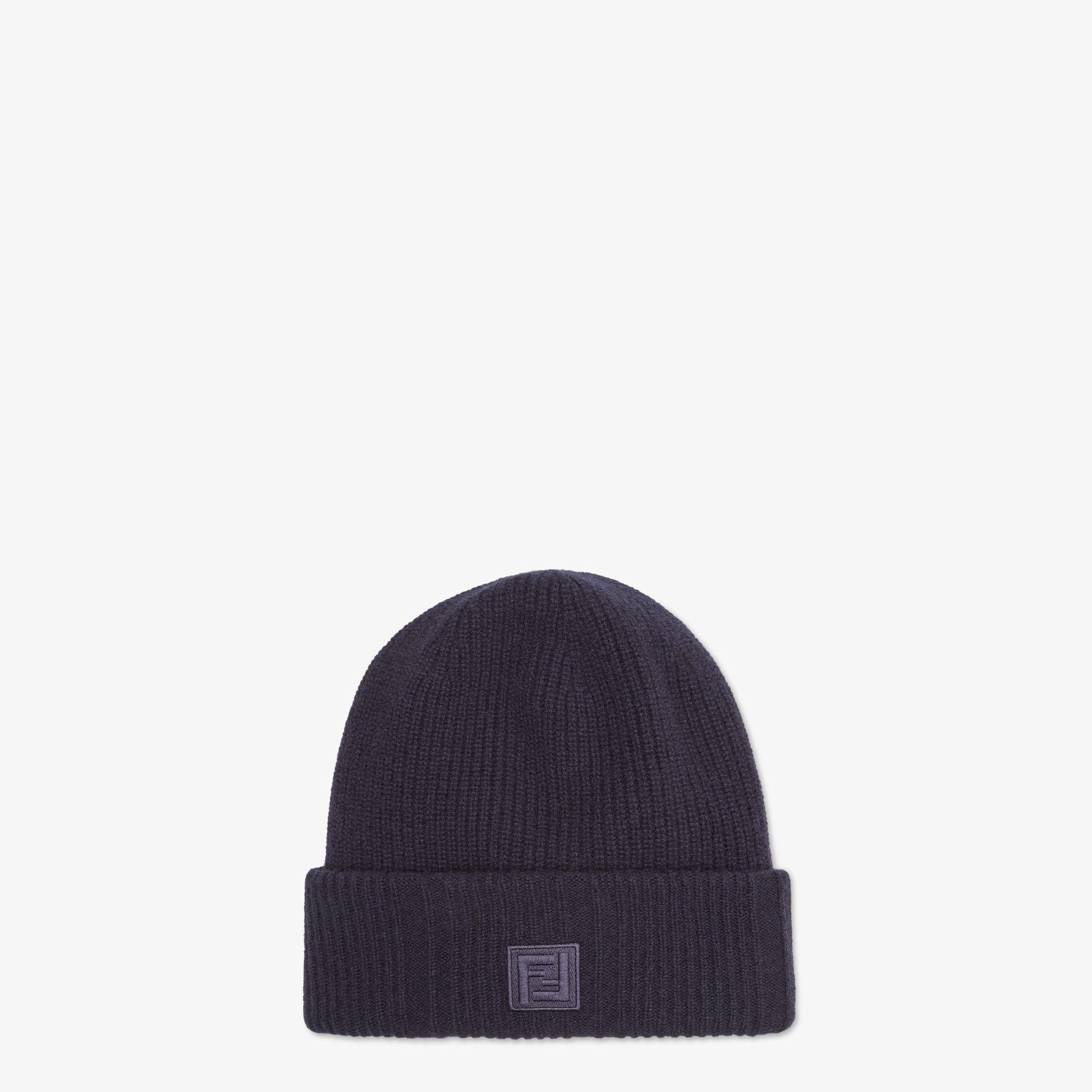 BeanieBlue wool and cashmere hat Product Image