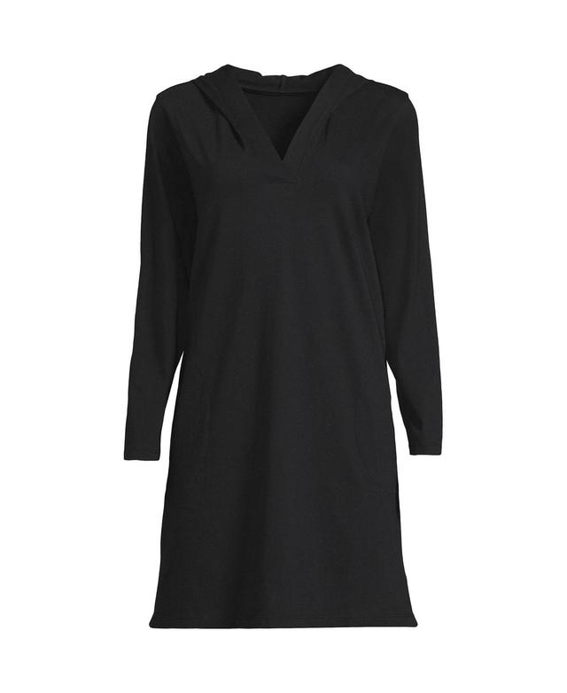 Womens Lands End Cotton Jersey Hooded Cover-up Dress Product Image