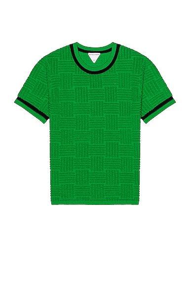 Bottega Veneta Intrecciato Towelling T-Shirt Green. (also in ). Product Image