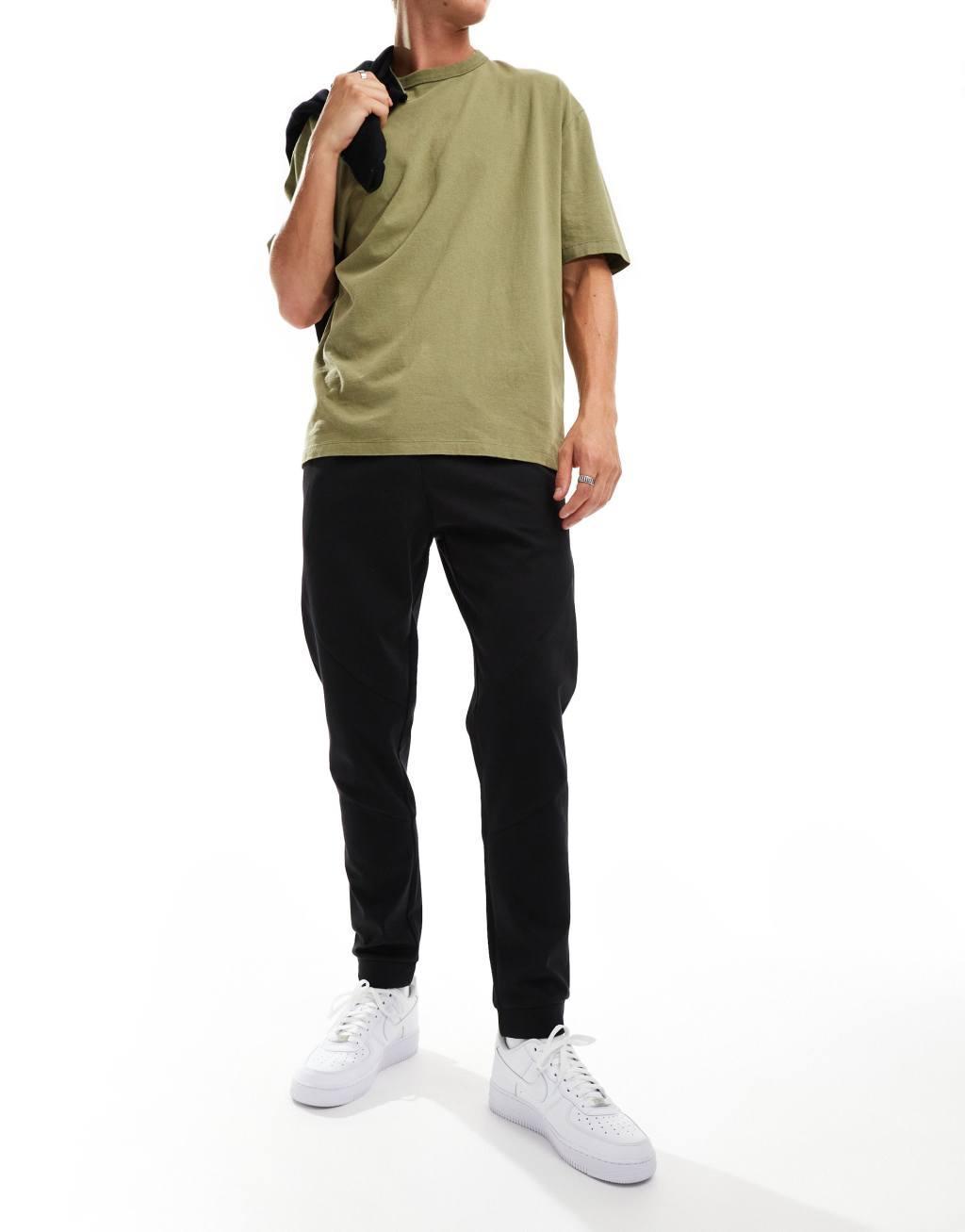 Pull&Bear panel sweatpants in black Product Image