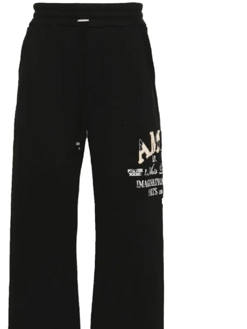 Logo-embroidered Wide-leg Track Pants In Black Product Image