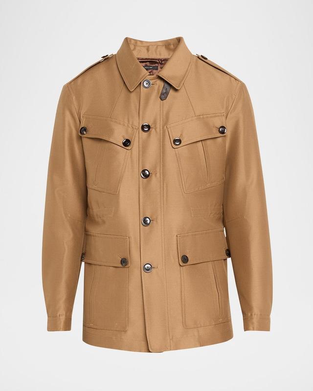 Men's Wool-Silk Faille Water-Resistant Field Jacket Product Image