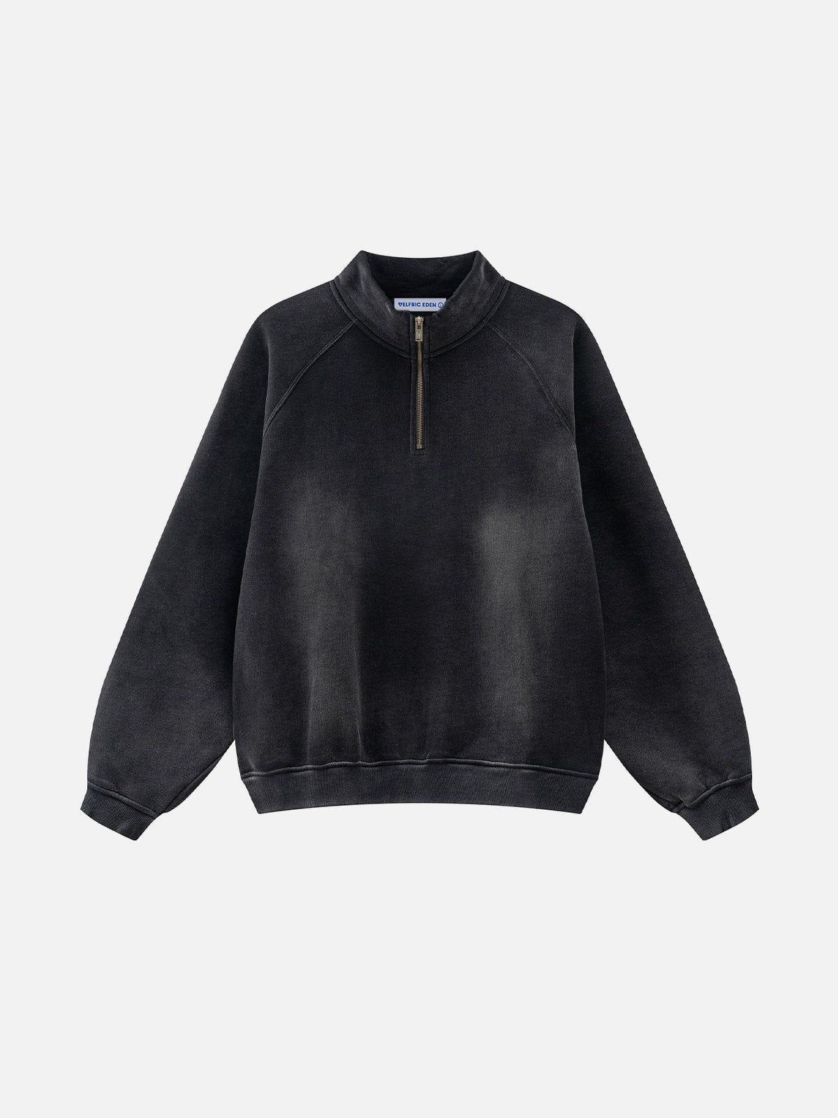 Aelfric Eden Basic Washed Half Zip Up Sweatshirt Product Image