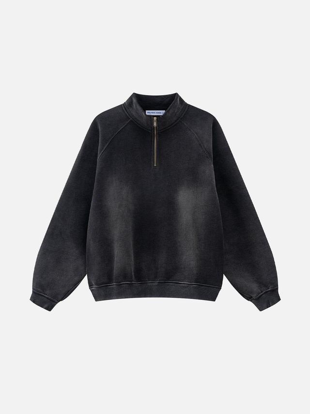 Aelfric Eden Basic Washed Half Zip Up Sweatshirt Product Image